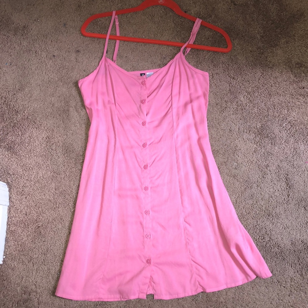 Pink button down dress